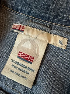 Indigo Red Vintage Y2K Denim Jacket Women’s XL Light Wash thumbnail 4