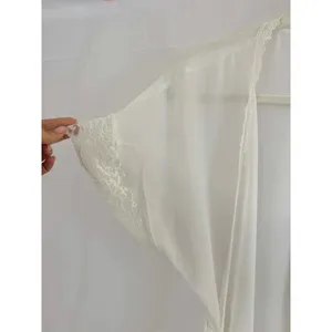 In Bloom by Jonquil white sheer lace chiffon kimono robe sz. L thumbnail 4