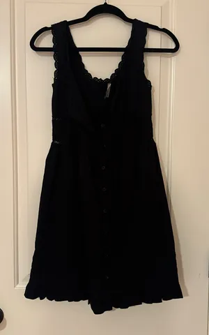 Brandy Melville, black dress lace detail thumbnail 1