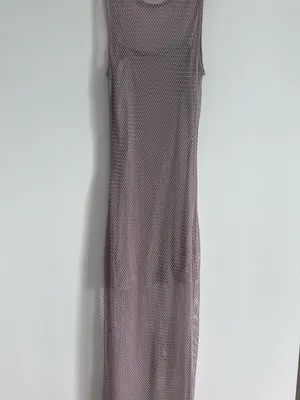 House of Harlow 1960 Rhinestone Mesh Maxi Dress Y2K Sheer Glam S thumbnail 5