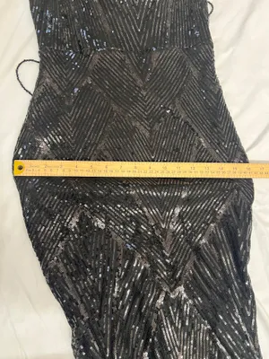 Mis Ord black prom sequin dress size M thumbnail 11