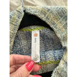 Daily Practice Anthropologie‎ Blue Striped Ribbed Knit Sweater Vest Small thumbnail 5