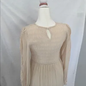 Elegant Cream Long Sleeve Dress thumbnail 6