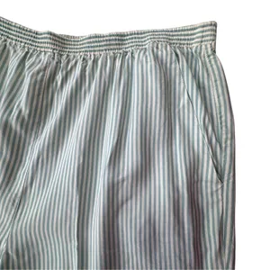 Adrienne Vittadini Silk Striped Pajama Lounge Pants Womens M Green White Vintage thumbnail 3