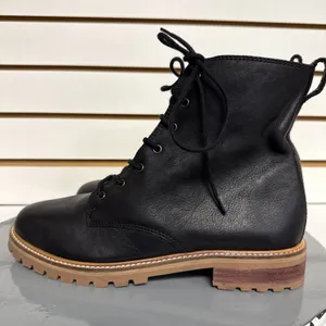 Madewell Black Leather Boots Women's Sz 8.5 Lug The Clair Lace-Up Combat Comfort thumbnail 4
