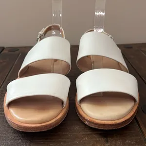 COS Sandals‎ Double Strap Flat White Leather Size US 8 thumbnail 9
