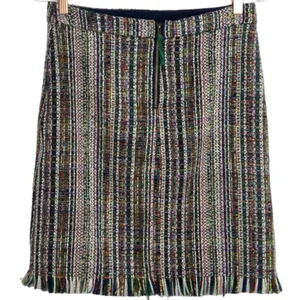 Anthropologie Chelsea & Theodore Multicolor Tweed Fringe Hem Pencil Skirt Size 4 thumbnail 4