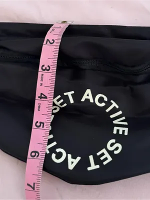 SET Active x Revolve Black Fanny pack belt bag with White Logo Circle, size 13x6 thumbnail 5