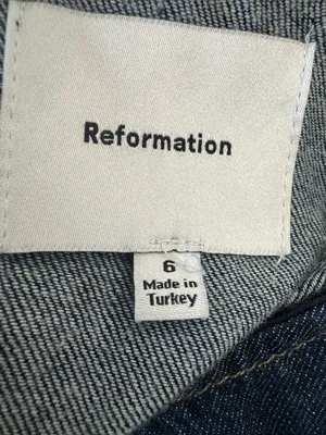 Reformation Pippa fit and flare denim midi dress Size: 6 thumbnail 3