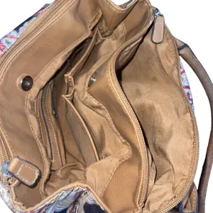 Croft & Barrow Paisley Tapestry Shoulder Bag Faux Leather Tim Western Boho Chic thumbnail 4