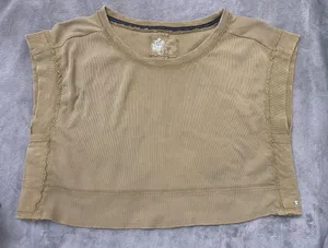🦄Anthropologie Pilcro Cut-Off Sweatshirt Moss Top Semi Cropped Fit, Size XL thumbnail 1