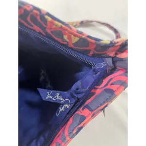 Vera Bradley‎ Crossbody Bag Quilted Floral Zipper Pockets Boho Navy Pink 11x11" thumbnail 8