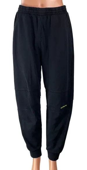 Carhartt Women's Black High Rise Logo Lounge Tapered Jogger Sweat Pants Size S thumbnail 1