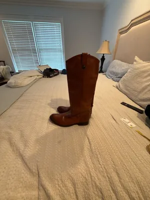 Frye Melissa Button Riding Boots Cognac Leather thumbnail 2