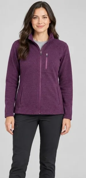 Duluth Trading Park Point Fleece Jacket Women's Large Purple Zip Up Chest Pocket thumbnail 1