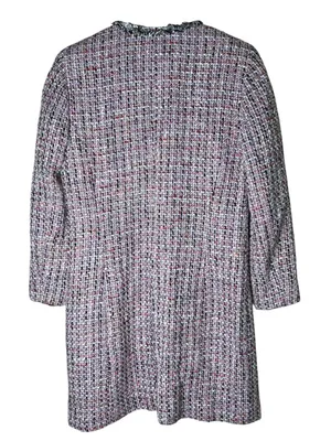 VTG Garfield & Marks Pink Tweed Coco Jacket Longline Open Front Fringe Sz 4 USA thumbnail 2