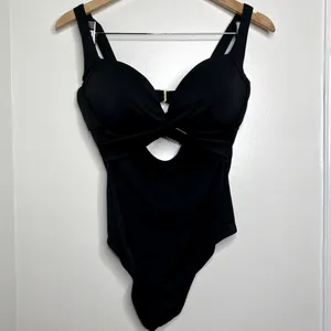 Swimsuits for All One Piece Cut Out Black Swimsuit Women’s Sz 12 Underwire Cups thumbnail 2