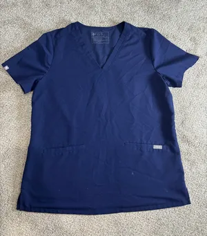 FIGS Casma 3 Pocket Scrub Top Women Medium Blue Stretch Medical Nurse Uniform thumbnail 1