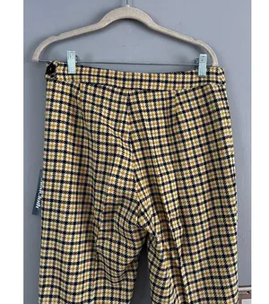 NWT ModCloth About to Bloom Plaid Pants Yellow Black Check Sz 10 thumbnail 4