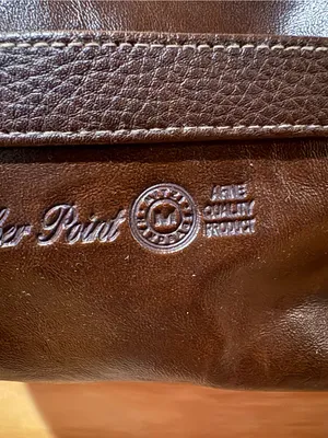 Weather Point the American Original Vntg dark brown leather shoulder/crossbody thumbnail 6
