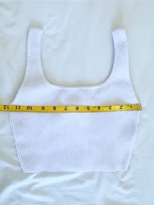 Aritzia Babaton Sculpt Knit Squareneck Cropped Tank - White - XS thumbnail 12