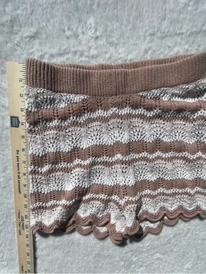 Hippie Rose Tan Ribbed‎ Knit shorts with Satin Lining thumbnail 8