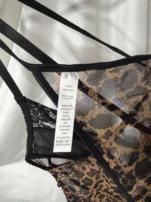 Ashley Stewart Ruched Mesh Animal Print Chemise Set thumbnail 7