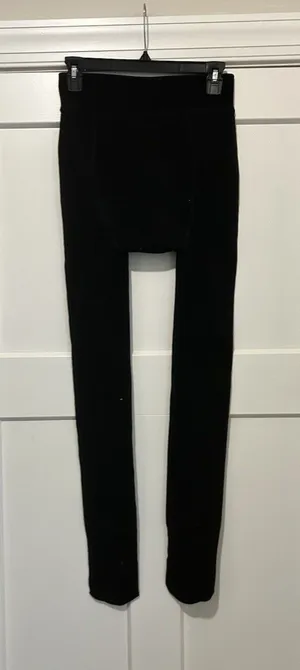 Women's Warm & Cozy Black Fleece lined Thermal Tights size Medium High Waist thumbnail 1