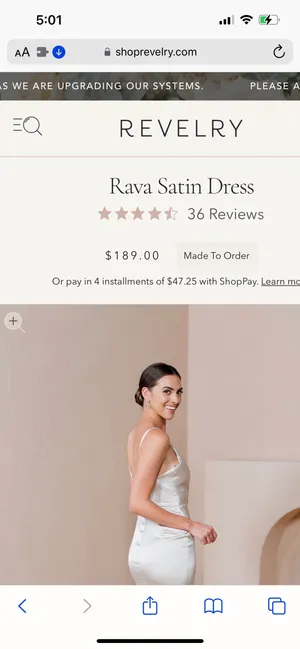 Revelry Rava Satin Champagne Dress Size 4 Petite thumbnail 3