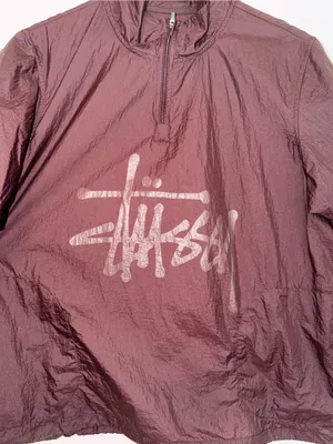 Stüssy Burgundy Nylon Warm Up Shell thumbnail 3