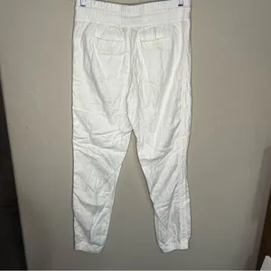 Athleta Cabo Linen Jogger‎ Tall White High Rise Drawstring Pull On Pants thumbnail 6