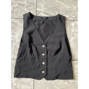 Madewell Katrina Black Button Front Vest Modal Blend V-Neck NM422 Womens Size 6 thumbnail 2