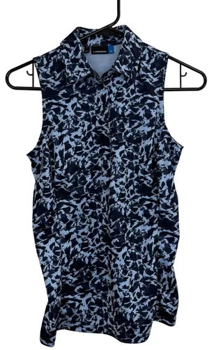 J.Lindeberg Shirt Womens Small Blue Dena Icelayer Print TX Jersey Golf Top thumbnail 1