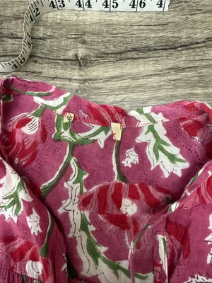 STARK X tiered maxi dress features a vibrant magenta/pink block-print medium thumbnail 3