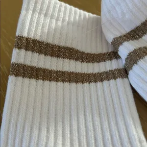 HIGH HEEL JUNGLE Metallic Retro Grip Crew Socks, NWOT thumbnail 4