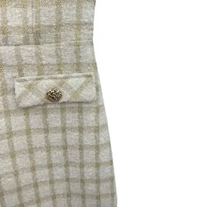 Endless Rose Suited Tweed Romper Plaid Check White Gold‎ Size Medium thumbnail 8