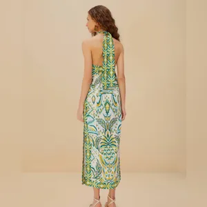Farm Rio Tropical Tapestry Off-White Halter Neck Maxi Dress, Xxsmall, $248 thumbnail 3