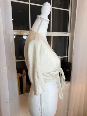 BONGO Y2K Cream Tie-Front Bandeau Top size medium. thumbnail 2
