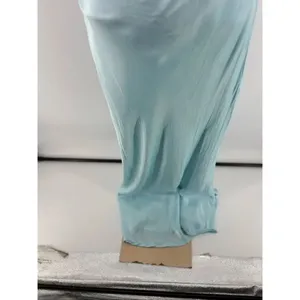Bardot Astrid Midi Slip Dress Aqua Asymmetric Drape Neck Size M thumbnail 4