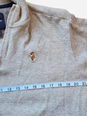 U.S. Polo Assn. light grey quarter zip sweatshirt - size medium thumbnail 6