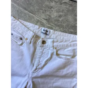 Acne Studios Row White Straight Leg High Rise Jeans Size 24/32 Made in Italy thumbnail 2