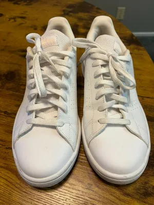 Adidas Women's White Casual Sneakers Size 8 | Tennis Style Shoes EUC thumbnail 2