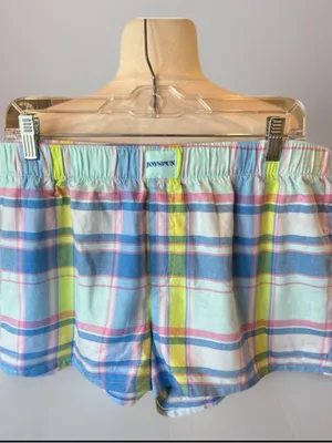 Adorable Plaid Cotton Pastel Pajama Shorts Women’s Large thumbnail 7