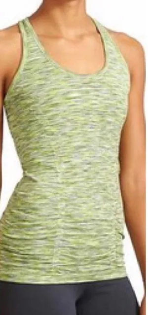 Athleta Fast Track Space-Dye Racerback Tank Top in Green and Gray Size Small thumbnail 1