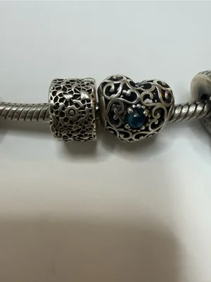 Authentic Pandora Sterling Silver Bracelet with Charm thumbnail 7