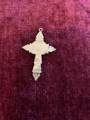 Vintage Crucifix Pendant (No Chain Included) in Brass Tone thumbnail 2
