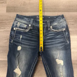Miss Me Jeans Womens Curvy Ankle Skinny Distressed Flap Pockets Size 26 thumbnail 3