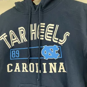 Gildan Carolina Tar Heels navy blue pullover unisex logo sweatshirt hoodie size small thumbnail 5