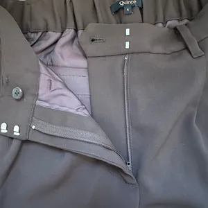 Quince Stretch Crepe Pleated Wide Leg Pants Coffee Bean Brown Size 4 thumbnail 4
