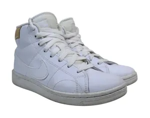 Nike Womens 6.5 Court Royale Mid Triple White Leather Upper Sneaker thumbnail 1